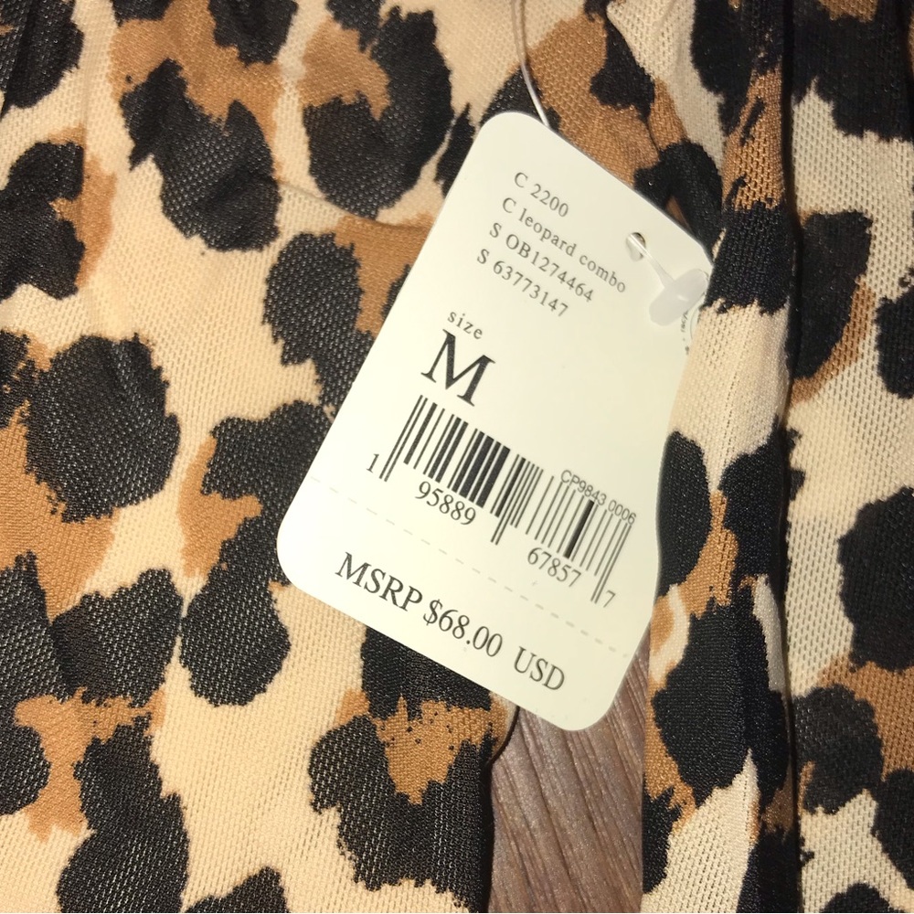 Free People Gather Print Turtleneck In Leopard Combo NWT - Picture 4 of 9